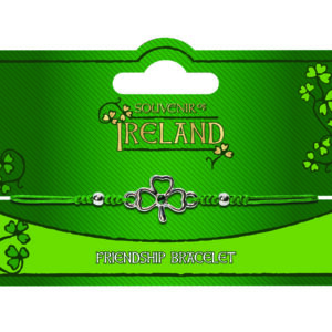 Silver Friendship Bracelet With Shamrock Charm(12)