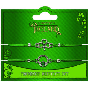 Friendship Claddagh And Shamrock Charm Bracelet Set