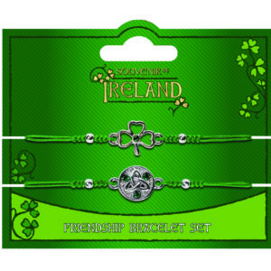 Friendship Trinity Knot And Shamrock Charm Bracelet Set