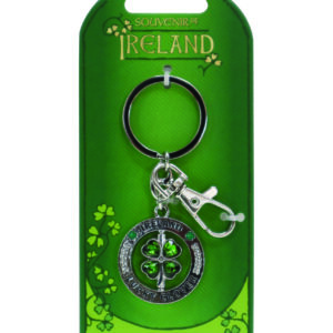 Crystal Green Clover Spinner Keyring (12)