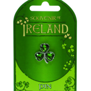 Crystal Green Shamrock Pin