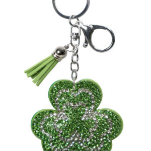 Rhinestone Shamrock Keyring