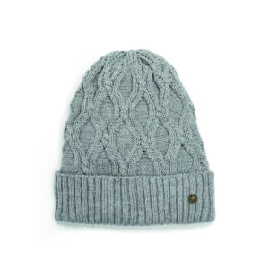 Man Of Aran Light Grey Honeycomb Beanie New 2024