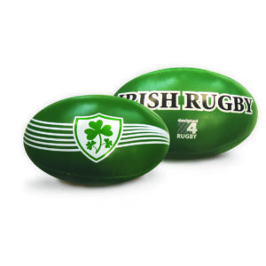 6" Irish Rugby Ball With Shamrock