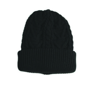 Man Of Aran Black Patchwork Knit Beanie