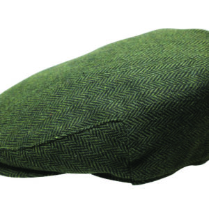 The Quiet Man Green Herringbone Wool Flat Cap 58Cm