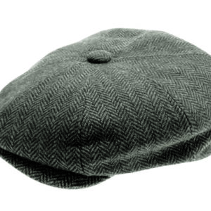 C24 Newsboy Cap - Grey Herringbone  (58Cm)