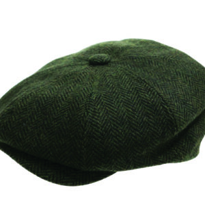 Newsboy Cap - Green Herringbone  (58Cm) - Y08-13038