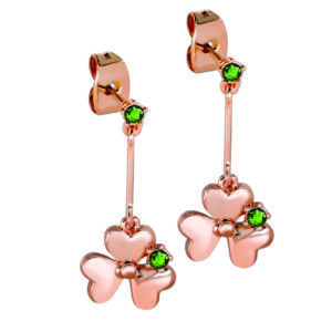 Trinity & Co. Shamrock Hanging Earrings Rose Gold (Be11725)