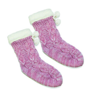 Man Of Aran Pink Slipper Socks New 2024