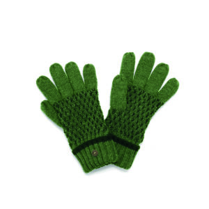 Man Of Aran Trinity Stitch Gloves Olive Green Large New 2024
