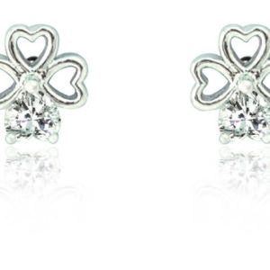 Cz Bottom Clover Earring