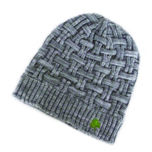 Man Of Aran Grey Basket Weave Beanie