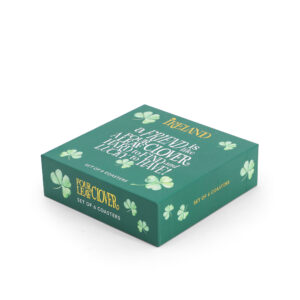 SET SIX COASTERS - FOUR LEAF CLOVER