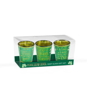 LUCKY CLOVER SHOT GLASS SET 3 NEW 2025