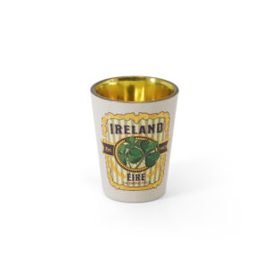 VINTAGE - IRELAND STRIPE CREST WHITE SHOT GLASS NEW 2025