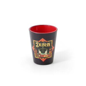 VINTAGE - DUBLIN RED & BLACK SHOT GLASS NEW 2025