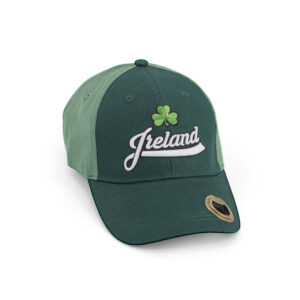 IRELAND SCRIPT CAP WITH OPENER DARK GREEN/LIGHT GREEN  NEW 2025