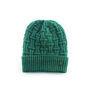 MAN OF ARAN BASKET WEAVE OLIVE GREEN CUFF BEANIE NEW 2025