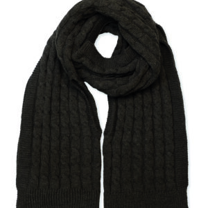 BLANKET SCARF ARAN DESIGN - CHARCOAL NEW 2025