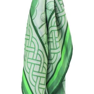 MAUREEN O'HARA SCARF - SHAMROCK LEAF WITH CELTIC BORDER NEW