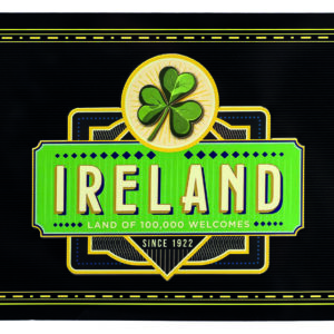 VINTAGE - IRELAND GREEN SHAMROCK METAL SIGN