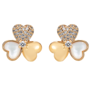 TRINITY & CO.PEARL/PAVE/SHINY GOLD EARRING GOLD(BS05694E - NEW